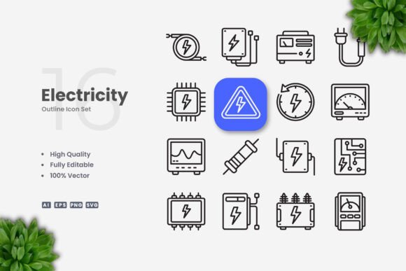 Electricity Icons: A Versatile Resource for Modern Designers