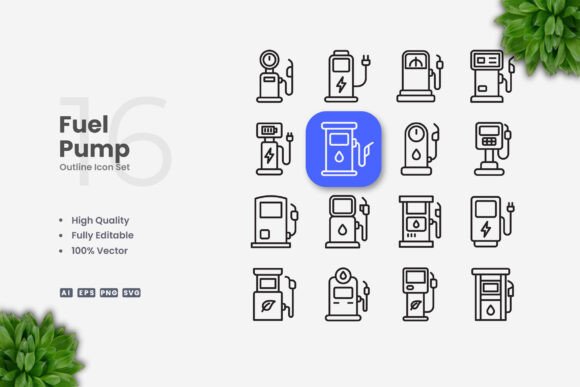 Fuel Pump Icons for Creative Projects