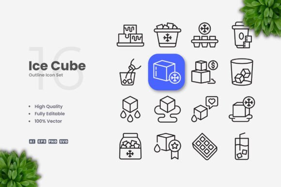 Ice Cube Icons: Simple, Clean, and Versatile Design for Every Project