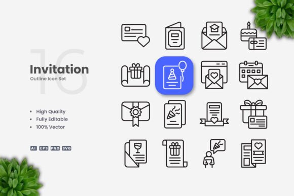 Invitation Icons: A Simple and Clean Design for Every Project