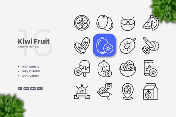 Kiwi Fruit Icons: A Fresh Take on Simple and Clean Icon Design