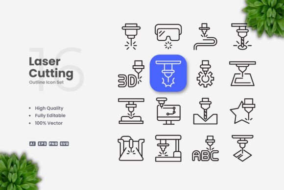 Laser Cutting Icons for Modern Design Workflows