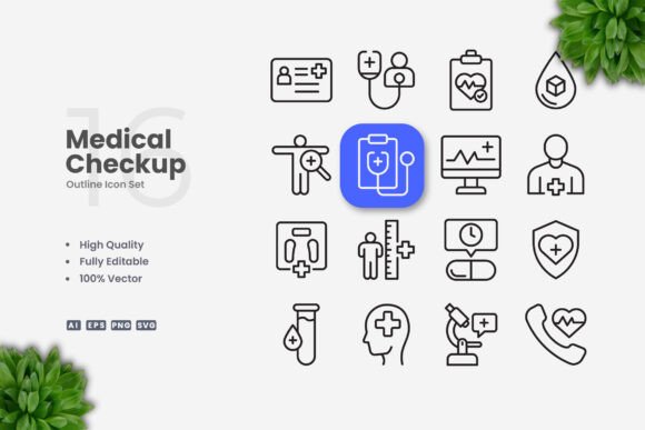 Medical Checkup Icons for Clear Communication