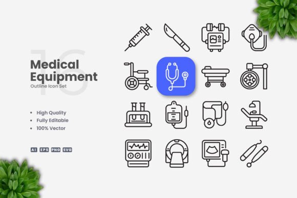 Medical Equipment Icons for Professional Design Projects
