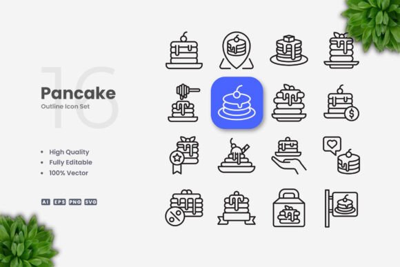 Pancake Icons: Simple, Clean, and Perfect for Every Project
