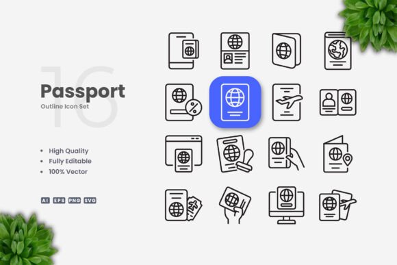 Passport Icons: Simple, Clean Design for Every Need