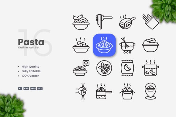 Pasta Icons: Simple, Clean, and Versatile