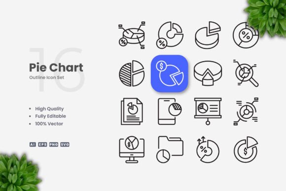 Pie Chart Icons: A Simple and Clean Design for Every Project