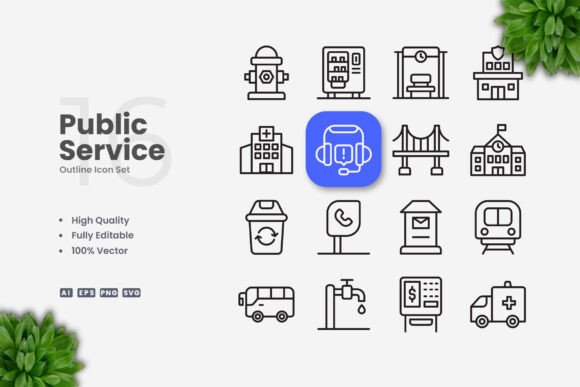 Public Service Icons for Modern Design Needs