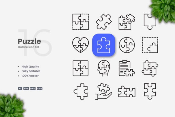 Puzzle Icons for Modern Design Needs