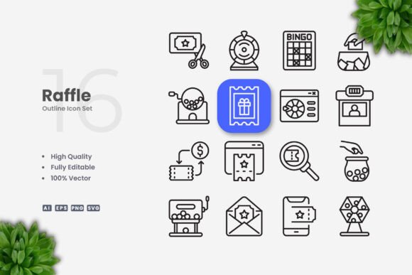 Raffle Icons: Simple, Clean, and Versatile for Every Project