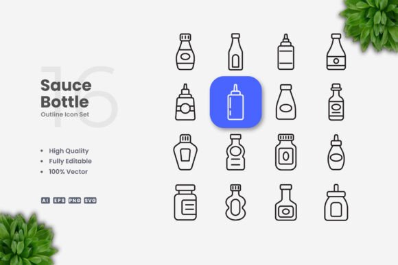 Sauce Bottle Icons: A Versatile Design Asset for Modern Projects