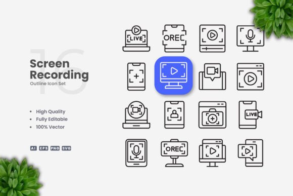 Screen Recording Icons for Every Creative Need