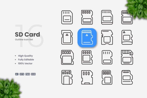 SD Card Icons for Modern Design