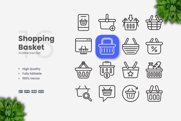 Shopping Basket Icons for Streamlined Design Workflows