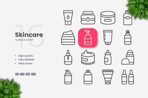 Skincare Icons: Simple, Clean, and Versatile